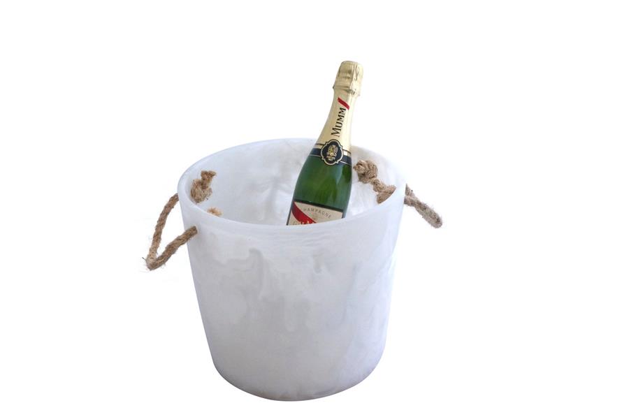 White Swirl Ice Bucket
