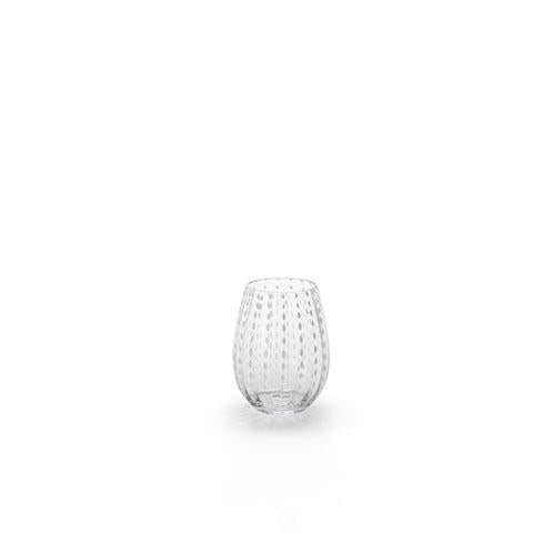 White Dot Stemless Glass
