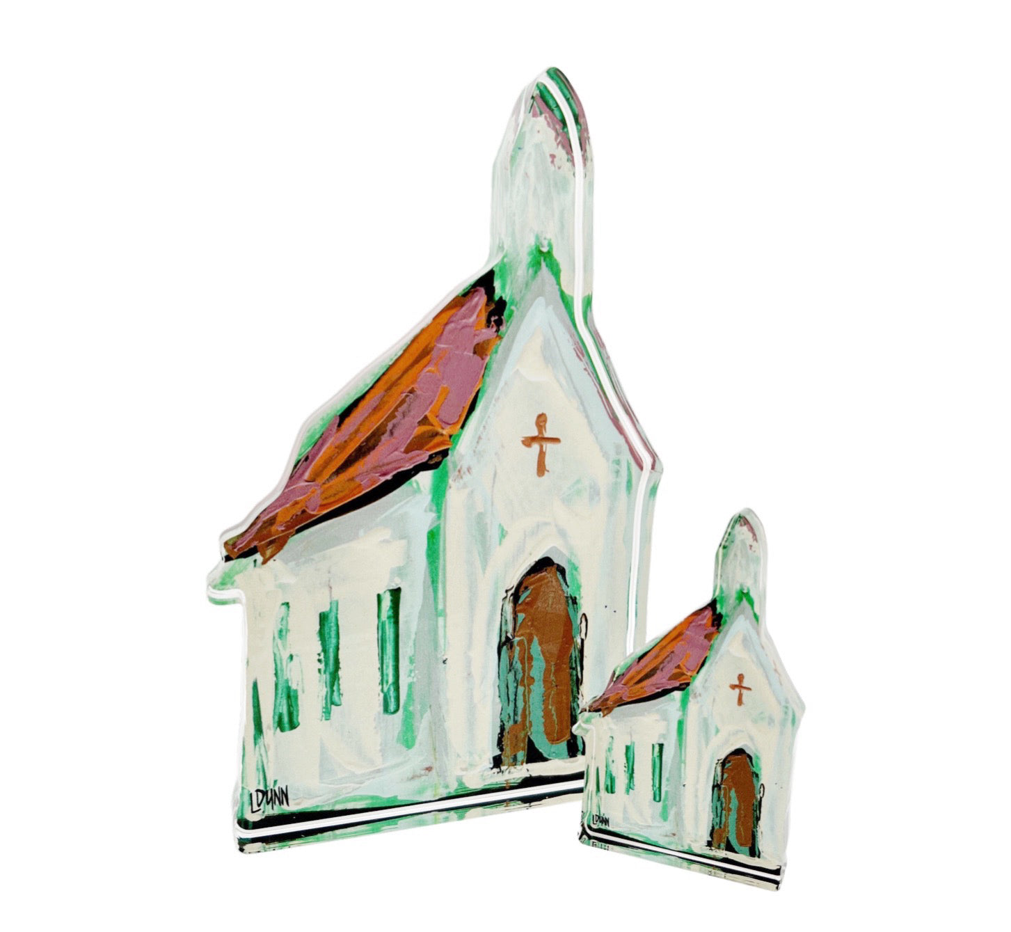 Copper Top Church Acrylic Block - Large Acrylic Block