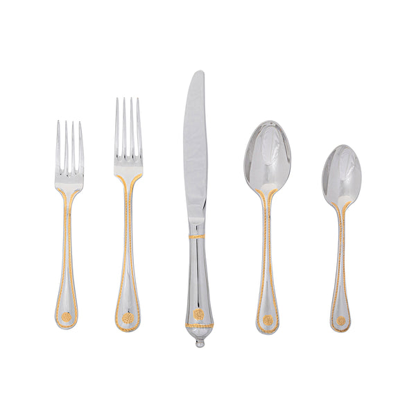 Berry & Thread Polished with Gold Accents Flatware - 5 pc