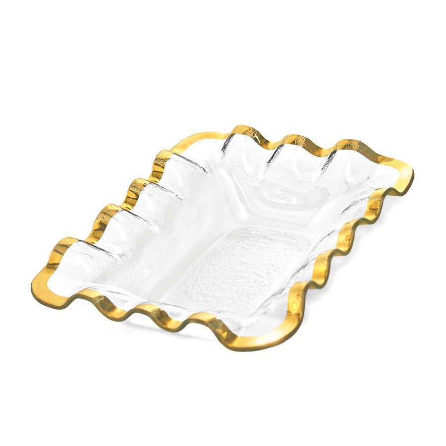 Ruffle Bread Basket - Gold
