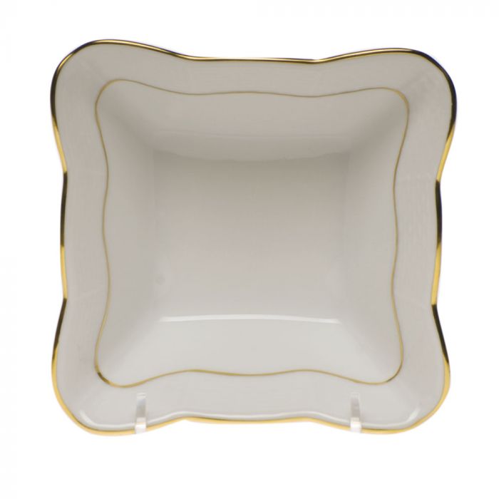 SMALL SQUARE DISH - GOLDEN EDGE