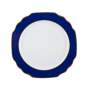 Ultra-White Georgian ColorSheen Navy Blue - Gold Banding - Salad Plate