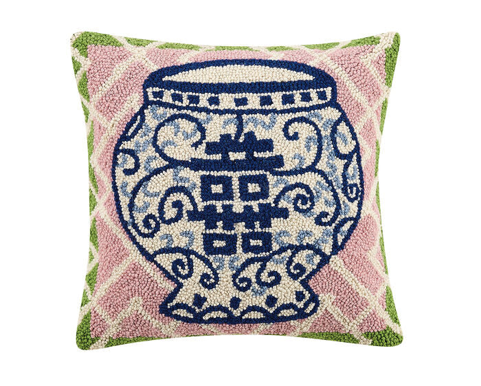 Double Happiness Hook Pillow 16X16"