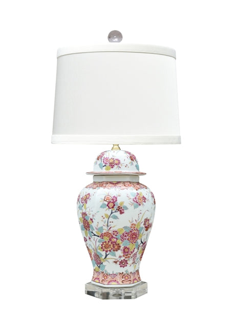 Floral Hexagonal Jar Lamp