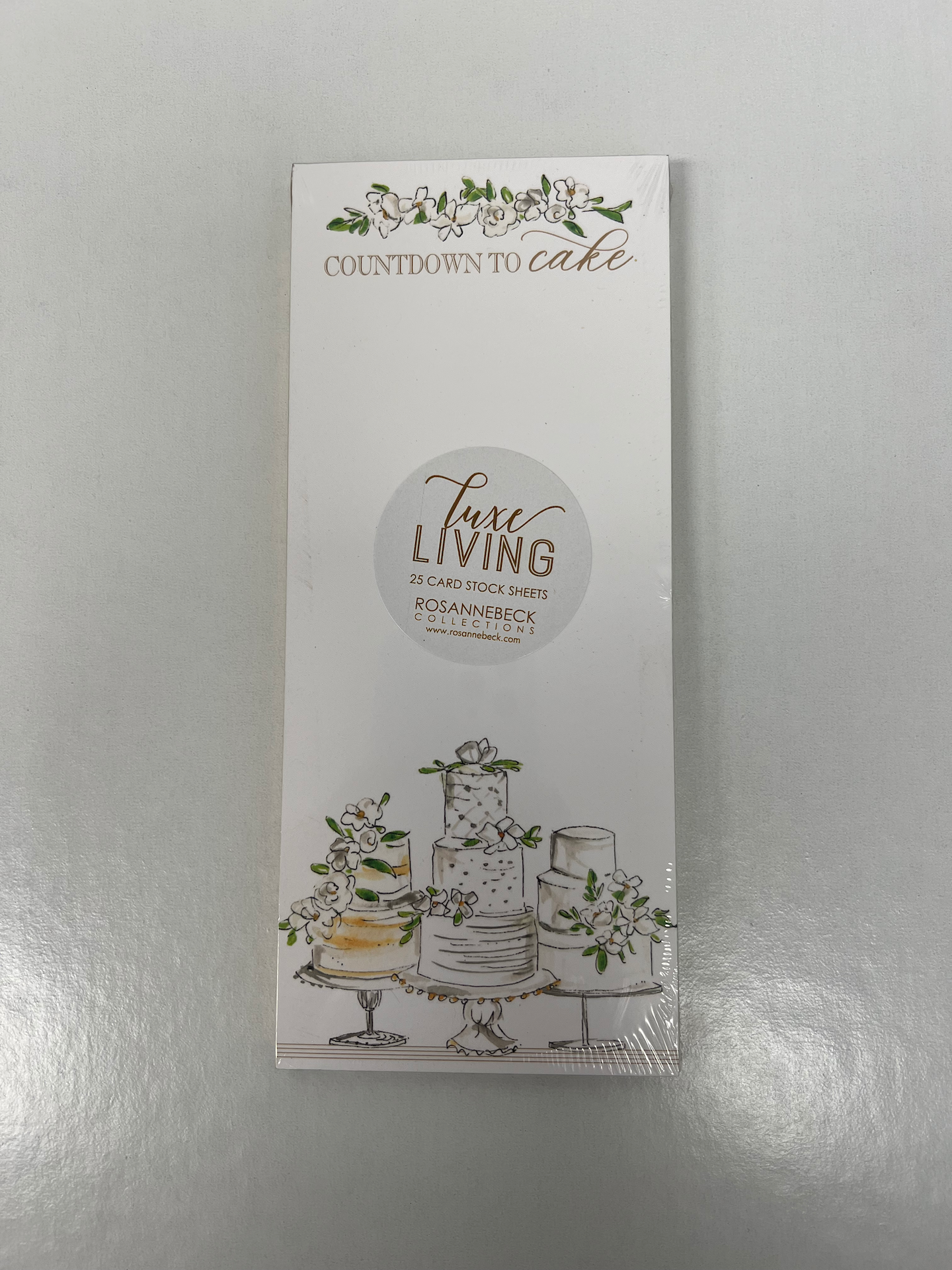 Luxe Skinny Pad- Handpainted Countdown to Cake Wedding Cakes