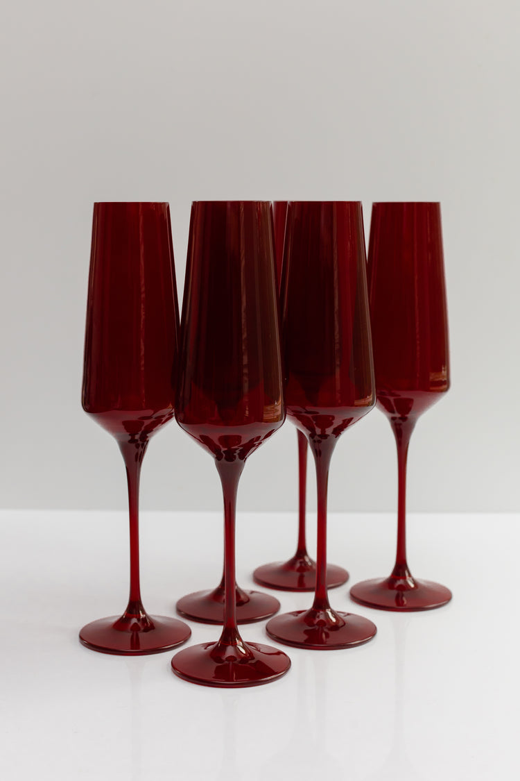 Estelle Colored Champagne Flute {Red}