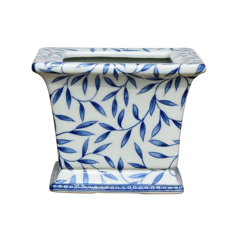 Porcelain Blue and White Square Cachepot
