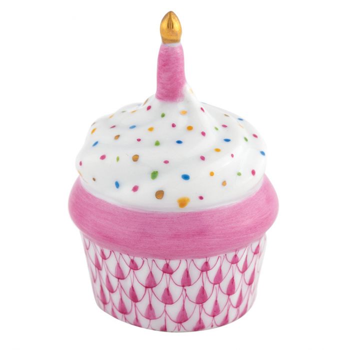 CUPCAKE WITH CANDLE - RASPBERRY