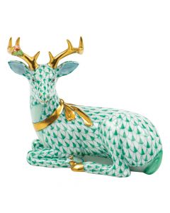 LYING CHRISTMAS DEER - GREEN