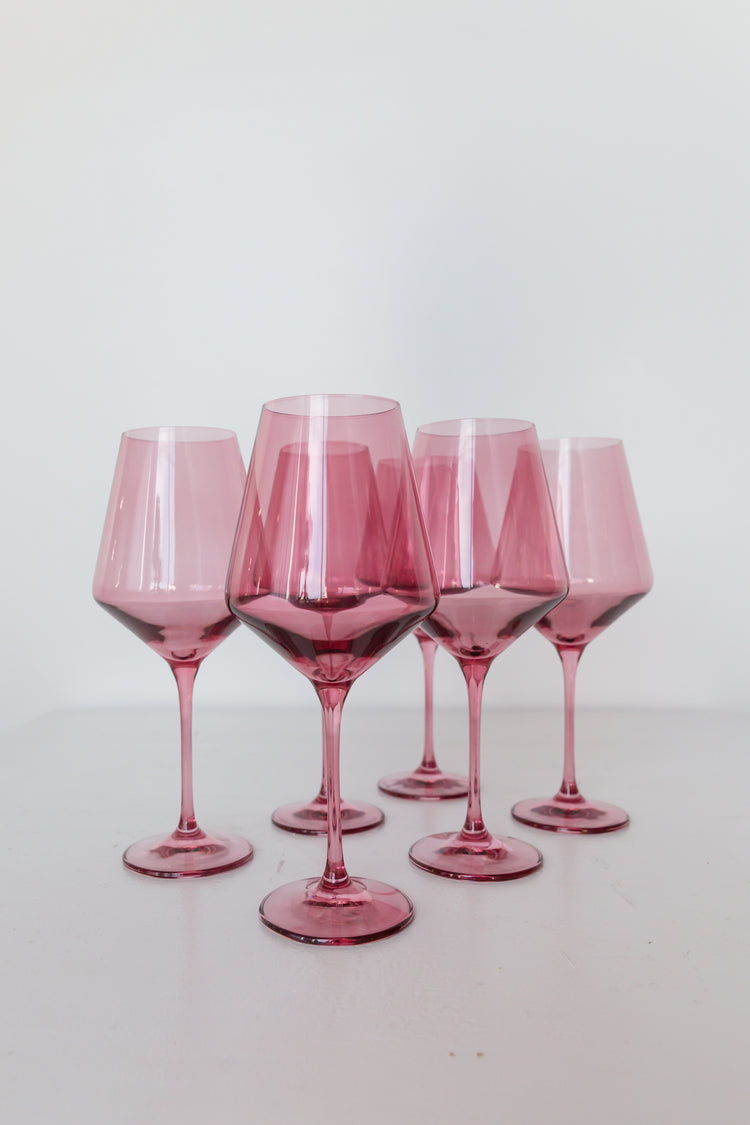 Estelle Colored Wine Stemware {Rose}_Single