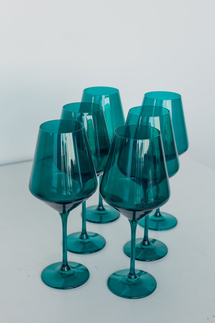 Estelle Colored Wine Stemware {Emerald Green}_Single