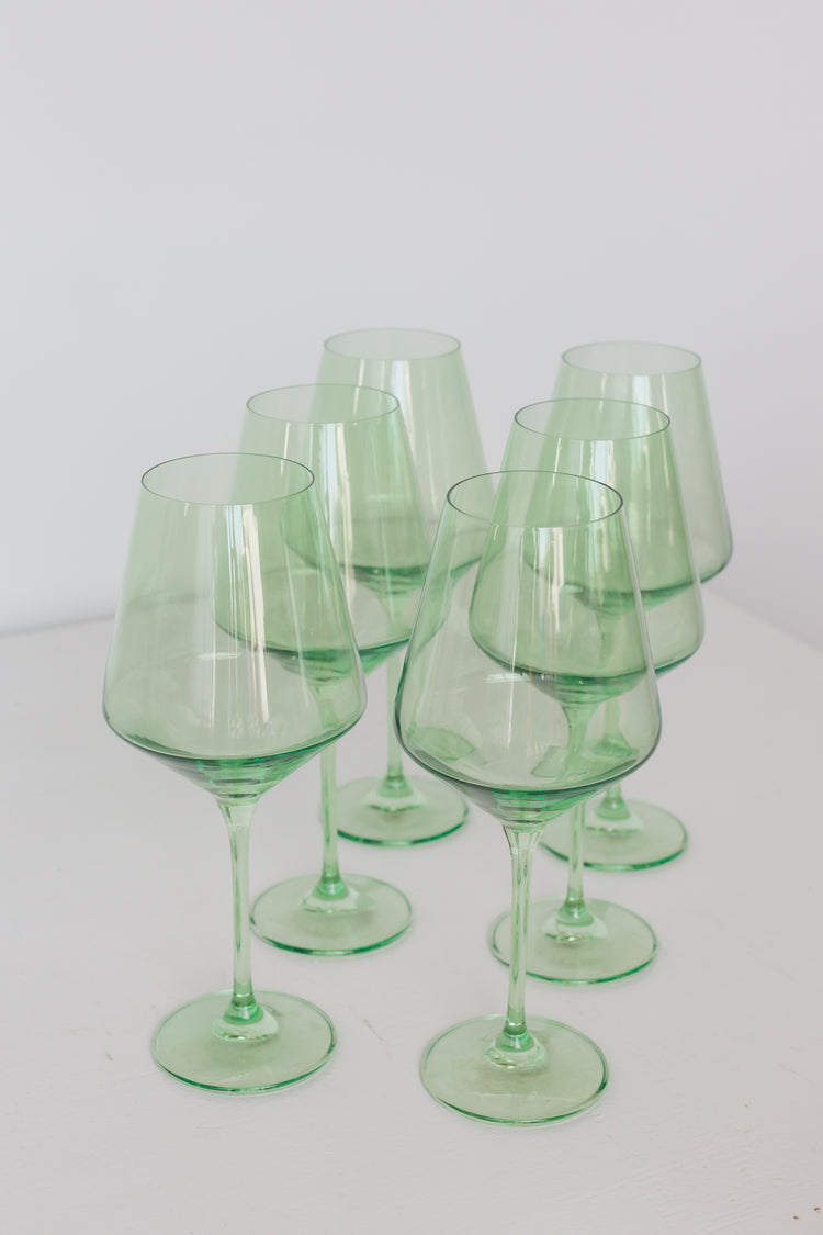 Estelle Colored Wine Stemware {Mint Green}_Single
