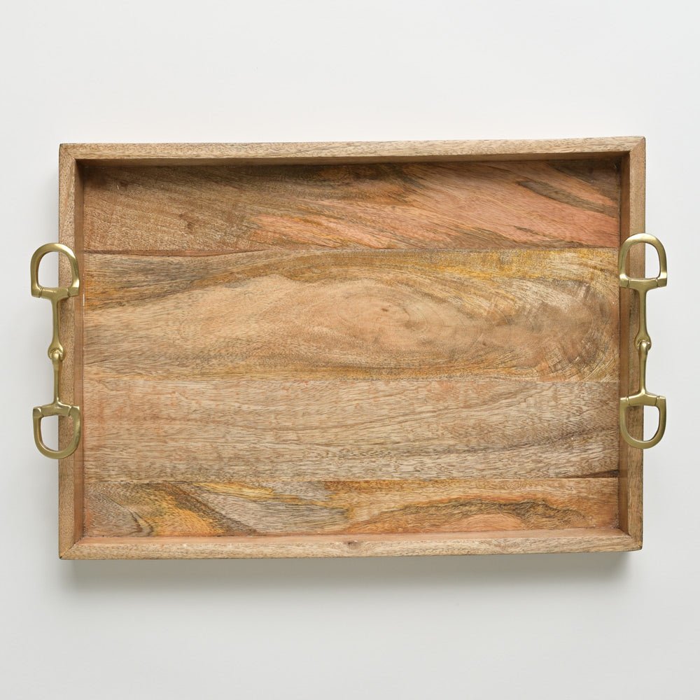 Wooden Cheese Tray with Snaffle Handles