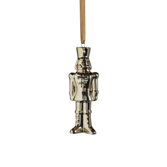 Ceramic Nutcracker Ornament - Gold
