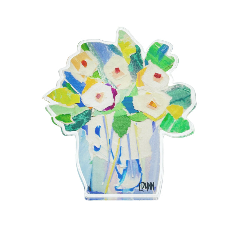 White and Blue Full of Cheer Acrylic Bloom Block