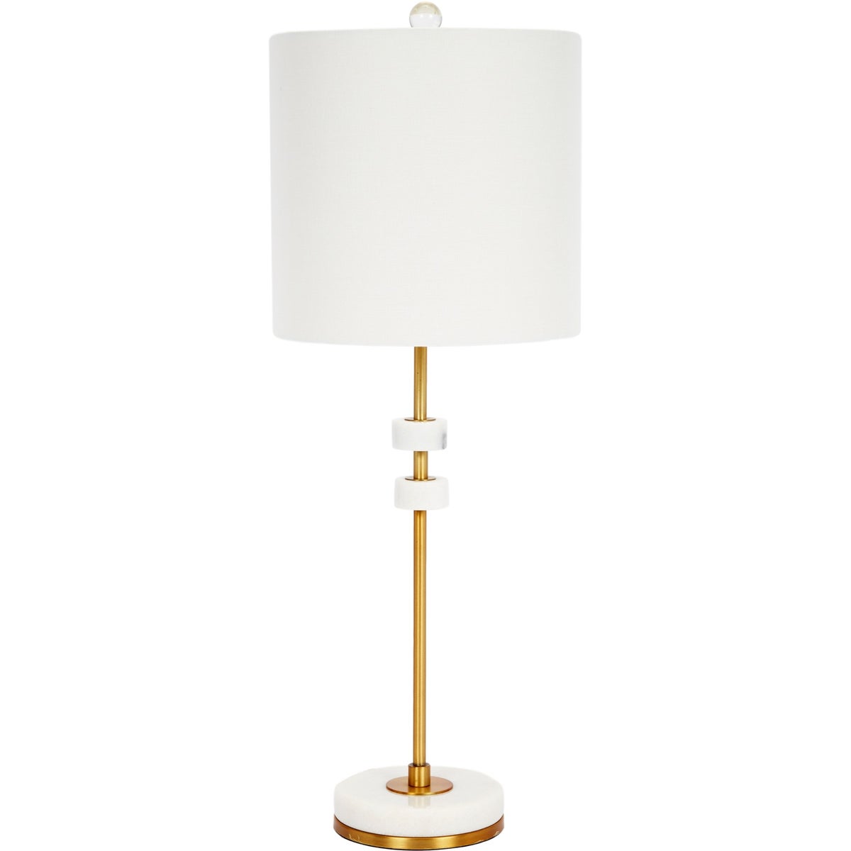 Gaston Buffet Lamp With Brass Finish And White Marble Base