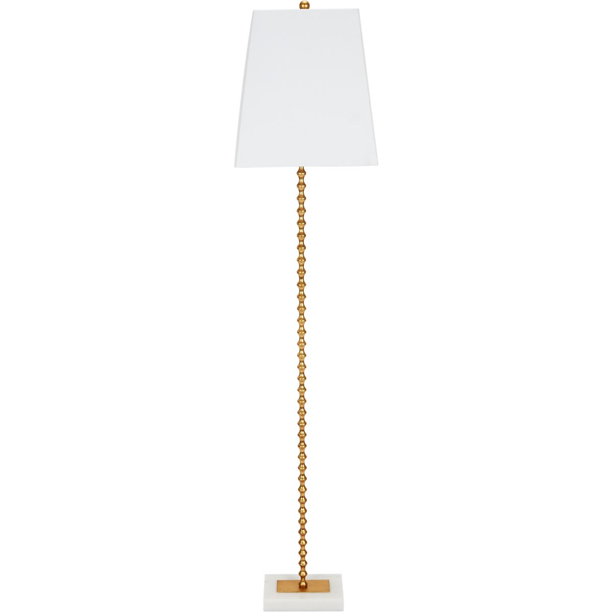 Jana Gold Ball Floor Lamp With White Linen Shade