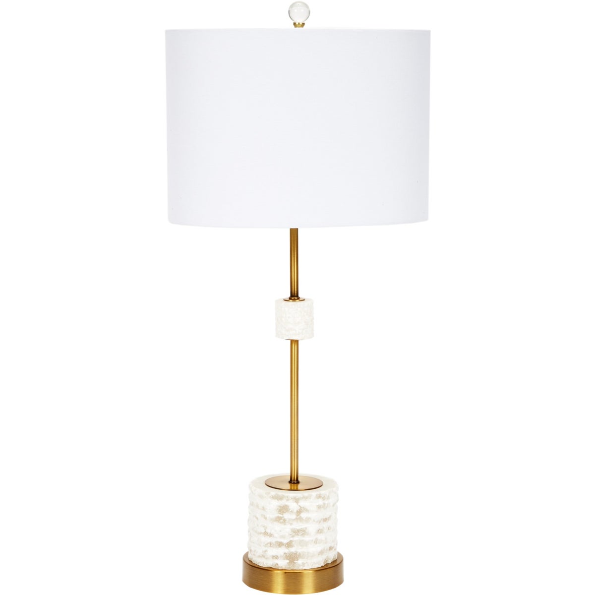 Eileen Alabaster Buffet Lamp With White Linen Shade