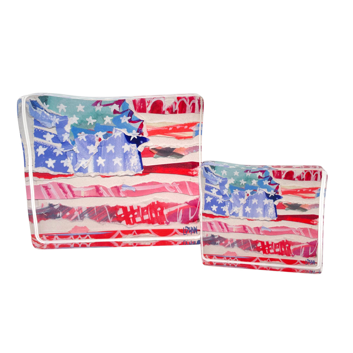 Red Flag, Stars and Stripes Acrylic Block - Bitty Block