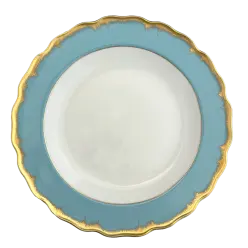 Chelsea Feather Turquoise Dinner Plate