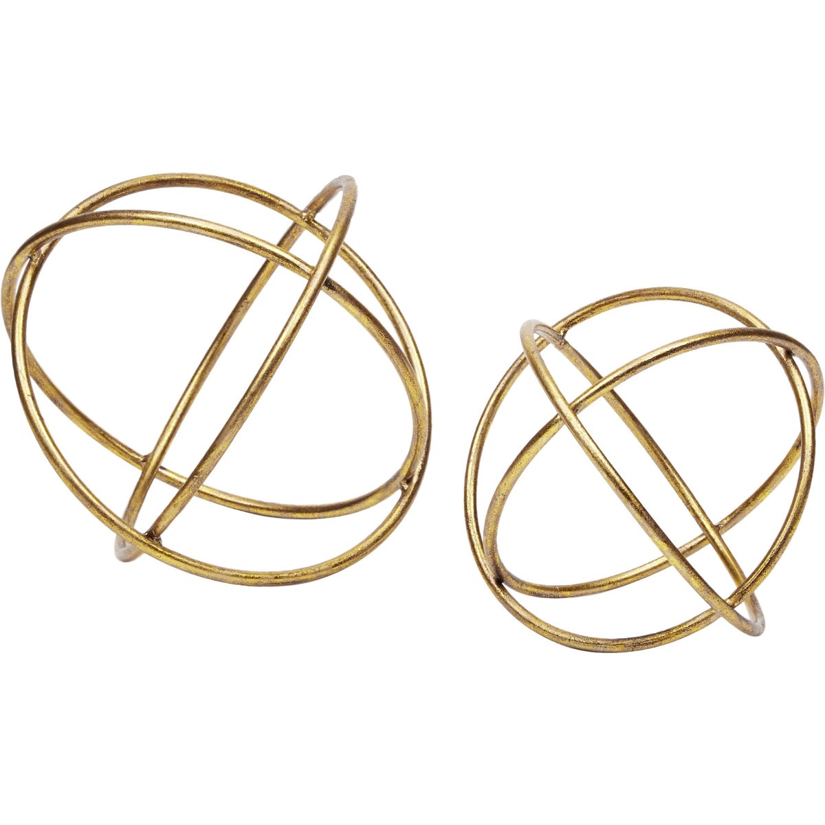 Decorative Metal Orbs With Gold Finish