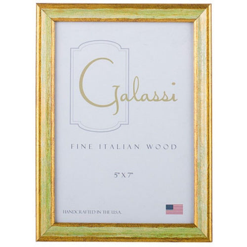 5X7 Traditional Green/Gold Florentine Frame