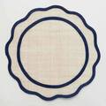 Dark Blue Scalloped Rice Paper Placemat (Pack of 4)
