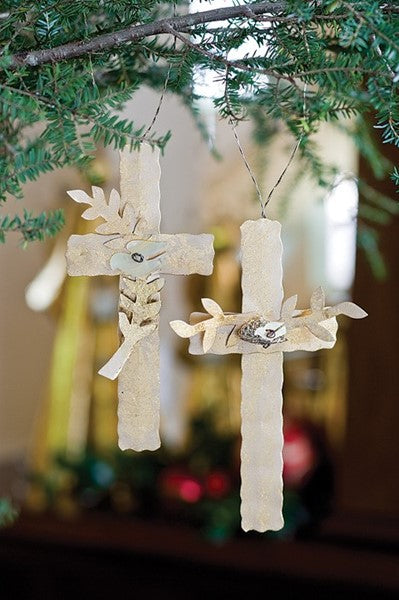 7" Gold Cross Ornament
